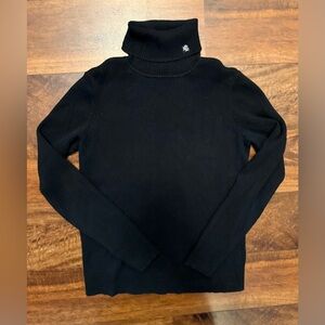 Lauren Ralph Lauren Black Ribbed Turtleneck Sweater